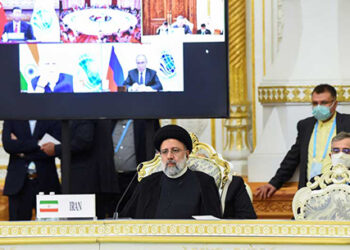 سیدابراهیم رئیسی معروف به «قاضی مرگ» در نشست همکاری‌های شانگهای در دوشنبه؛ ۱۷ سپتامبر ۲۰۲۱